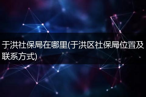于洪社保局在哪里(于洪区社保局位置及联系方式)