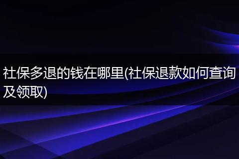 社保多退的钱在哪里(社保退款如何查询及领取)