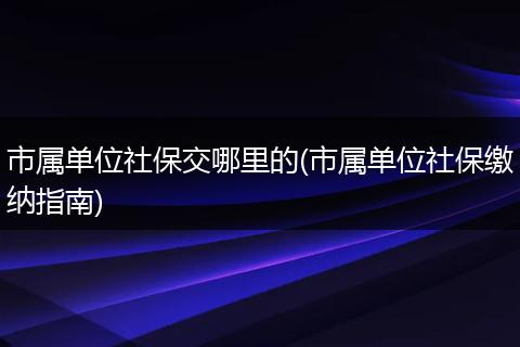 市属单位社保交哪里的(市属单位社保缴纳指南)