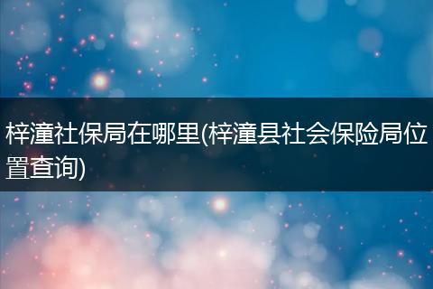 梓潼社保局在哪里(梓潼县社会保险局位置查询)
