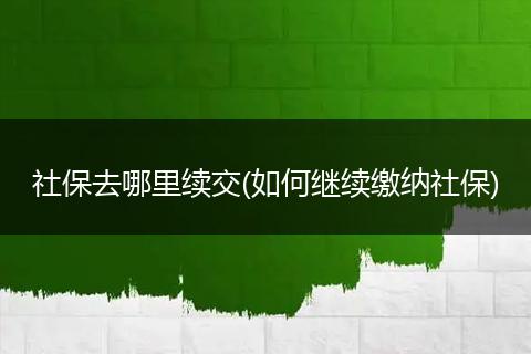 社保去哪里续交(如何继续缴纳社保)