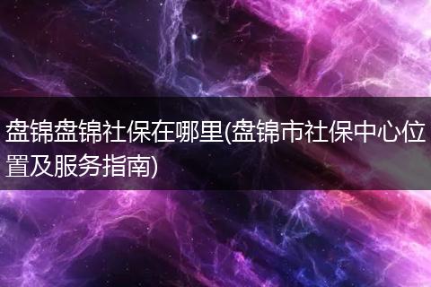 盘锦盘锦社保在哪里(盘锦市社保中心位置及服务指南)