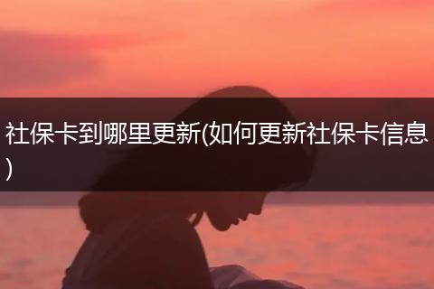 社保卡到哪里更新(如何更新社保卡信息)