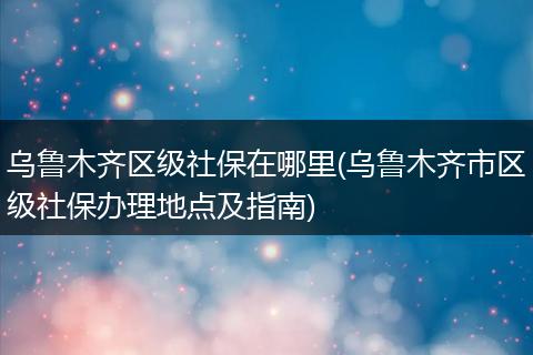 乌鲁木齐区级社保在哪里(乌鲁木齐市区级社保办理地点及指南)