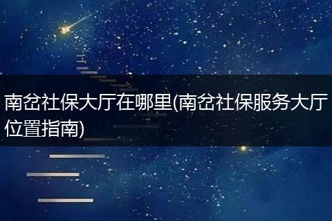 南岔社保大厅在哪里(南岔社保服务大厅位置指南)
