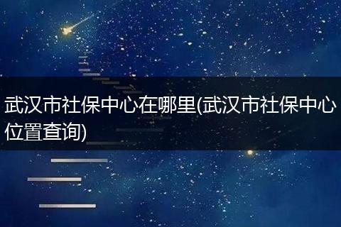 武汉市社保中心在哪里(武汉市社保中心位置查询)