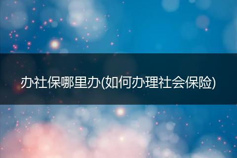 办社保哪里办(如何办理社会保险)