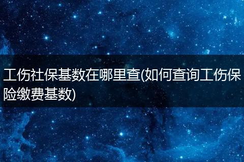 工伤社保基数在哪里查(如何查询工伤保险缴费基数)