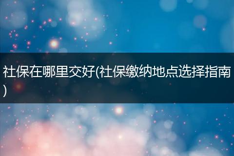 社保在哪里交好(社保缴纳地点选择指南)