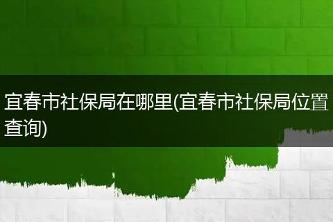 宜春市社保局在哪里(宜春市社保局位置查询)