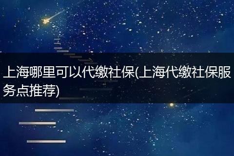 上海哪里可以代缴社保(上海代缴社保服务点推荐)