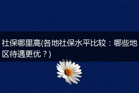 社保哪里高(各地社保水平比较：哪些地区待遇更优？)