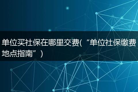 单位买社保在哪里交费(“单位社保缴费地点指南”)