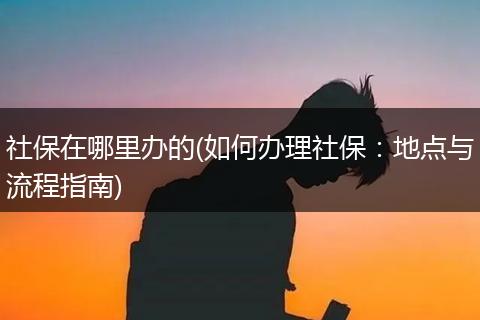 社保在哪里办的(如何办理社保：地点与流程指南)