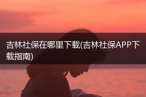 吉林社保在哪里下载(吉林社保APP下载指南)