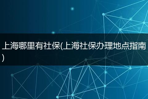 上海哪里有社保(上海社保办理地点指南)