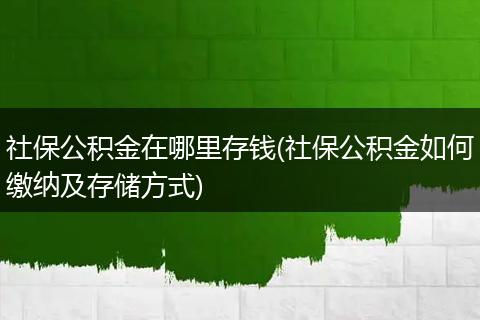 社保公积金在哪里存钱(社保公积金如何缴纳及存储方式)