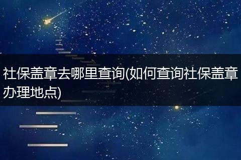 社保盖章去哪里查询(如何查询社保盖章办理地点)