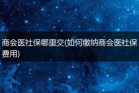 商会医社保哪里交(如何缴纳商会医社保费用)