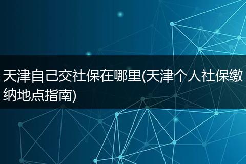 天津自己交社保在哪里(天津个人社保缴纳地点指南)