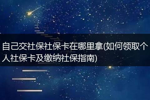 自己交社保社保卡在哪里拿(如何领取个人社保卡及缴纳社保指南)