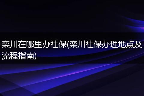 栾川在哪里办社保(栾川社保办理地点及流程指南)