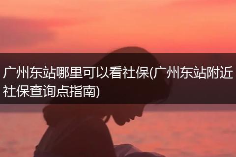 广州东站哪里可以看社保(广州东站附近社保查询点指南)
