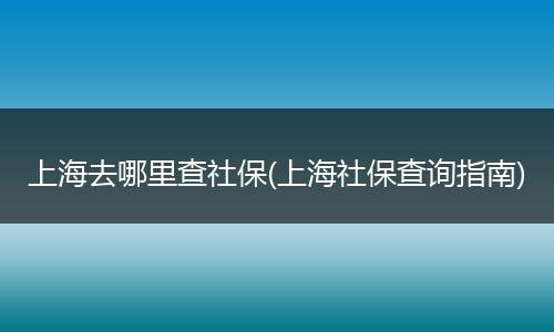 上海去哪里查社保(上海社保查询指南)