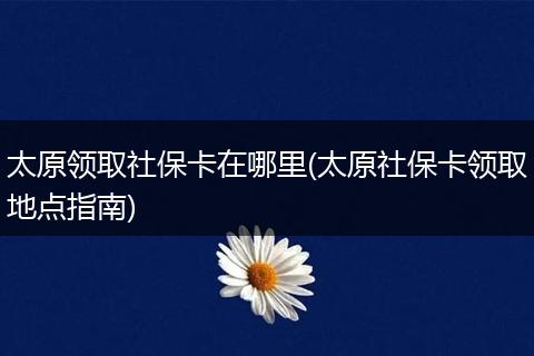 太原领取社保卡在哪里(太原社保卡领取地点指南)