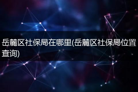 岳麓区社保局在哪里(岳麓区社保局位置查询)
