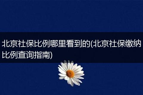 北京社保比例哪里看到的(北京社保缴纳比例查询指南)