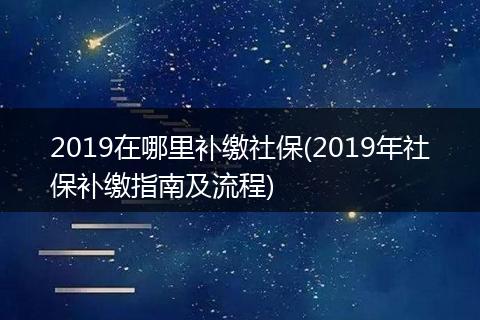 2019在哪里补缴社保(2019年社保补缴指南及流程)