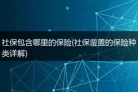 社保包含哪里的保险(社保覆盖的保险种类详解)