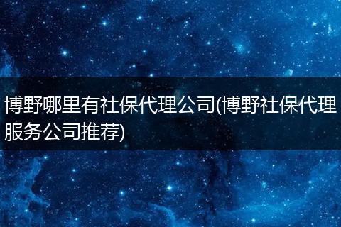 博野哪里有社保代理公司(博野社保代理服务公司推荐)
