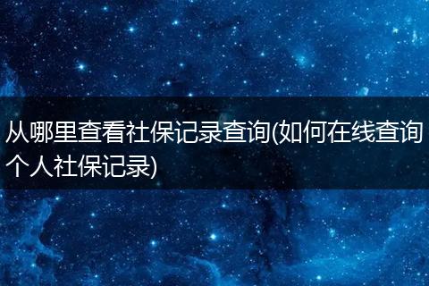 从哪里查看社保记录查询(如何在线查询个人社保记录)