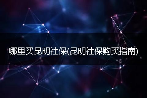 哪里买昆明社保(昆明社保购买指南)