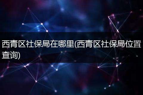 西青区社保局在哪里(西青区社保局位置查询)