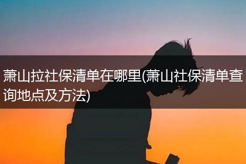 萧山拉社保清单在哪里(萧山社保清单查询地点及方法)