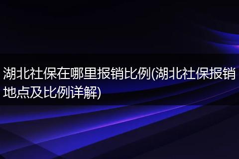 湖北社保在哪里报销比例(湖北社保报销地点及比例详解)