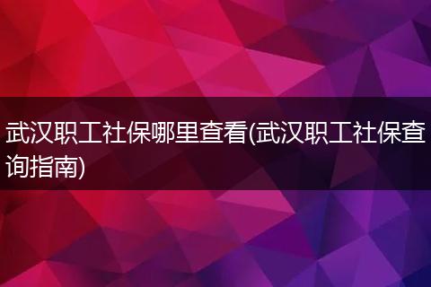 武汉职工社保哪里查看(武汉职工社保查询指南)