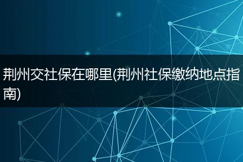 荆州交社保在哪里(荆州社保缴纳地点指南)