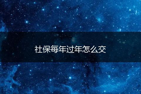 社保每年过年怎么交