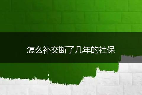 怎么补交断了几年的社保