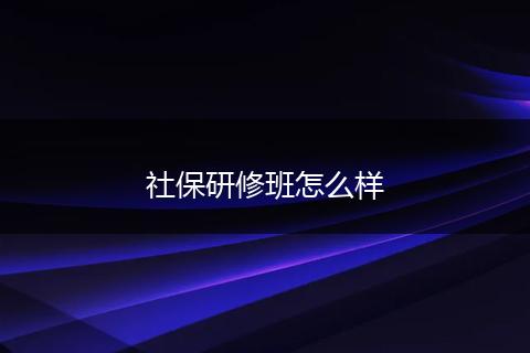 社保研修班怎么样