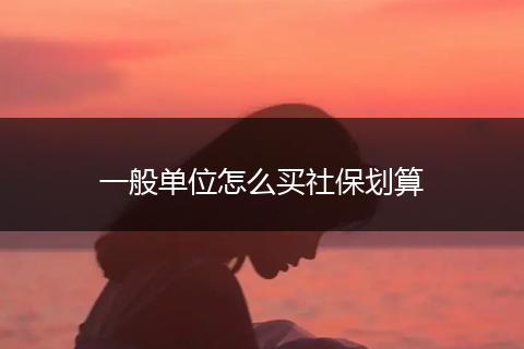 一般单位怎么买社保划算