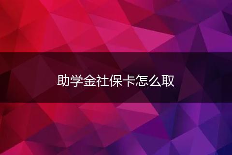 助学金社保卡怎么取