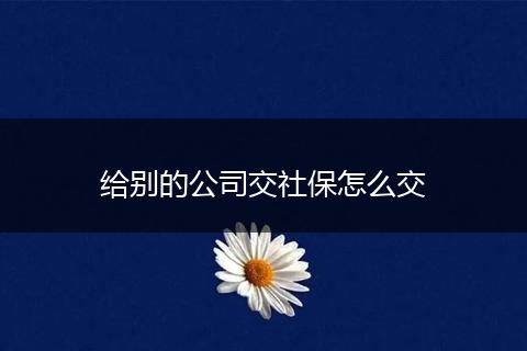 给别的公司交社保怎么交