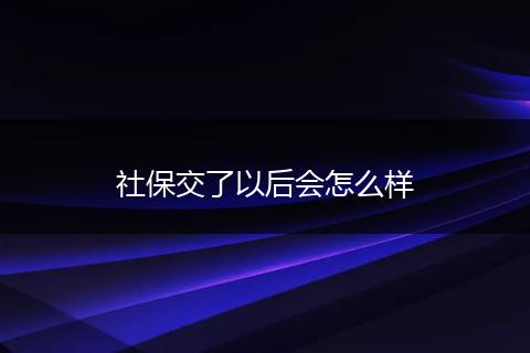 社保交了以后会怎么样
