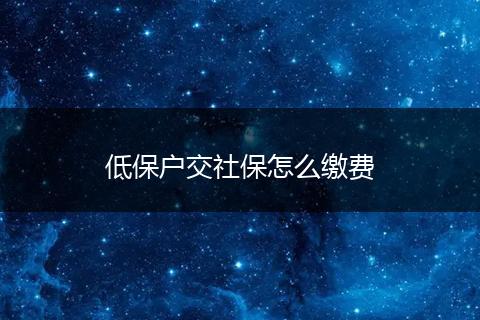 低保户交社保怎么缴费