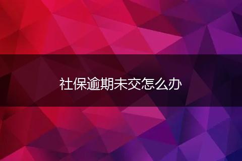 社保逾期未交怎么办